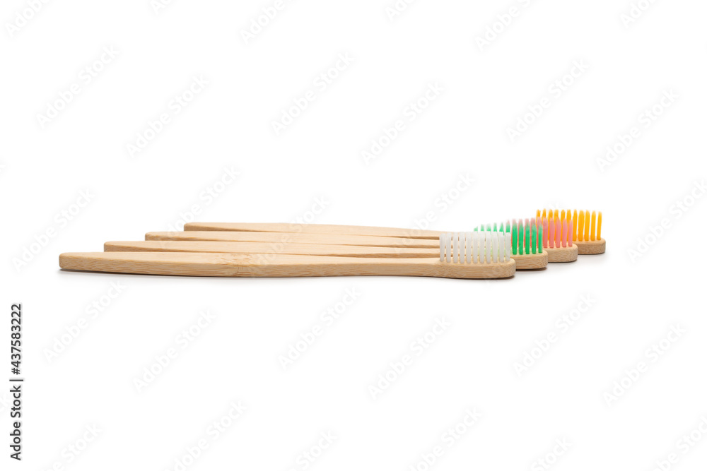 Bamboo toothbrush isolated on a white background. Bamboo toothbrush isolated on a white background.