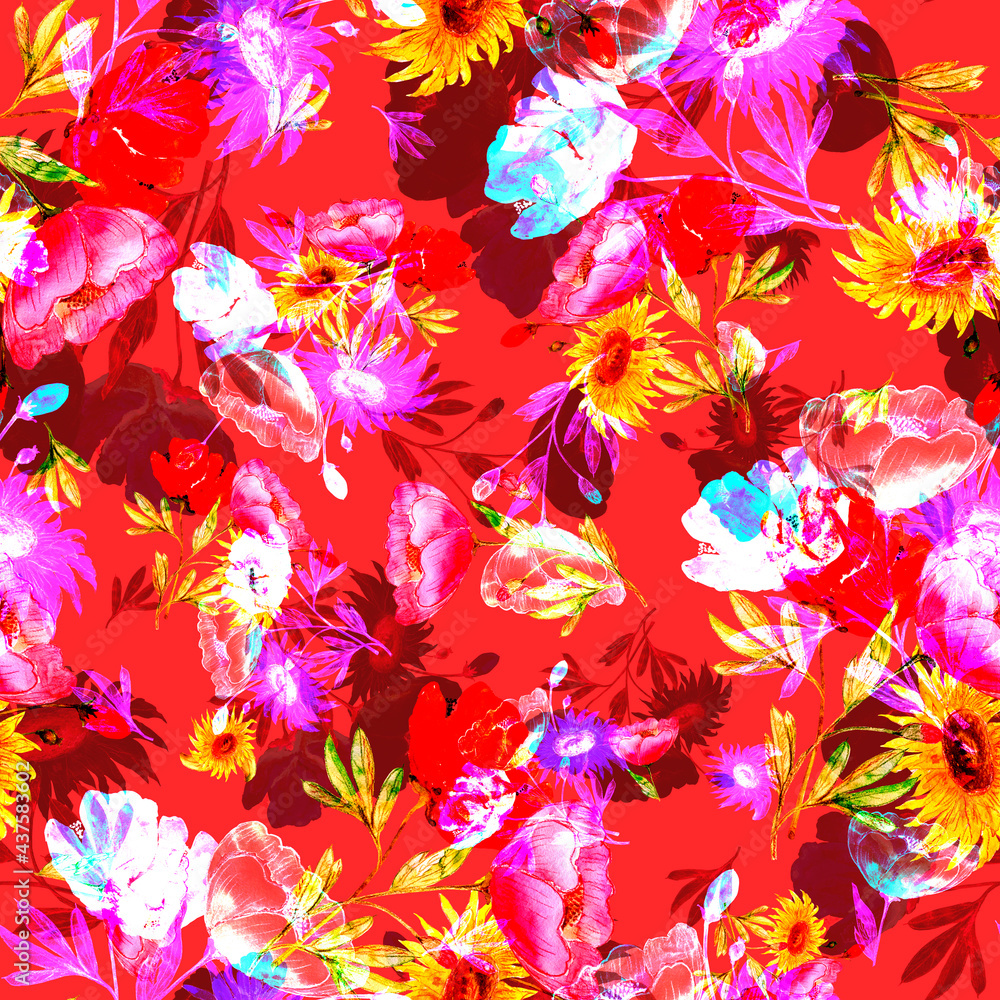 seamless pattern abstracts floral composition seamless pattern abstracts floral composition