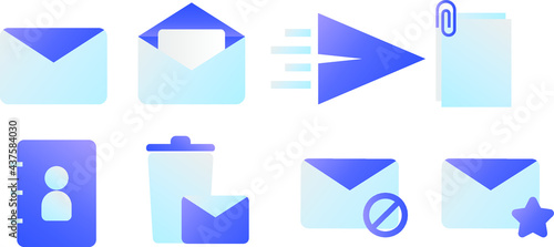 email icon using a smooth gradient style suitable for web design and UI design purposes photo