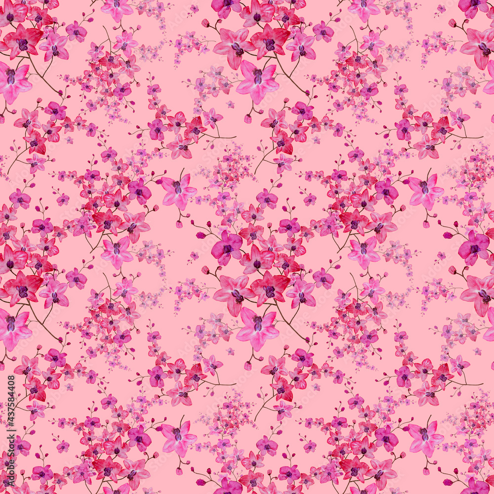 seamless pattern abstracts floral composition