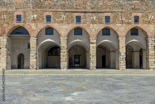 Savona, Italy. May 20th, 2021. Detail of the parade ground of the Citadel of the Priamar Fortress.