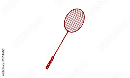 Red badminton racket vector icon