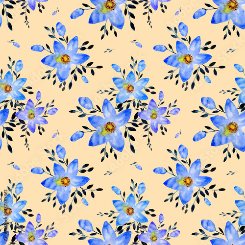 seamless pattern abstracts floral composition