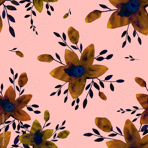 seamless pattern abstracts floral composition