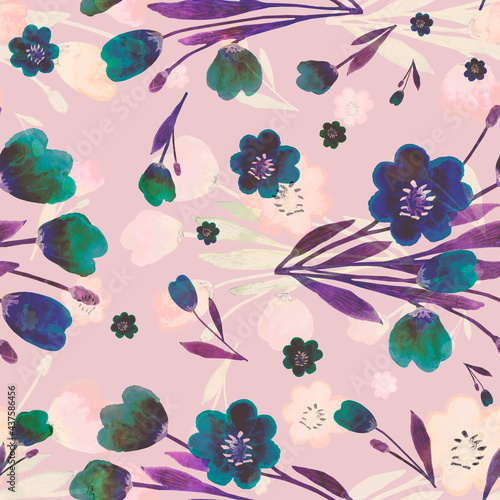 seamless pattern abstracts floral composition