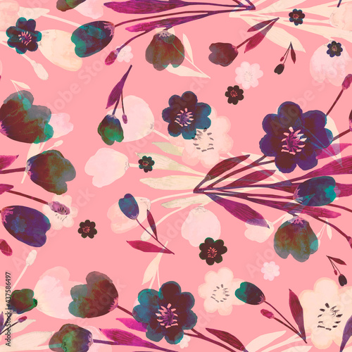 seamless pattern abstracts floral composition