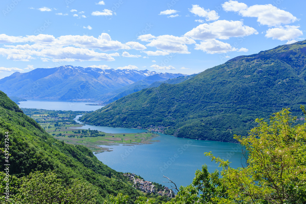 view of lake Como from a high mountain