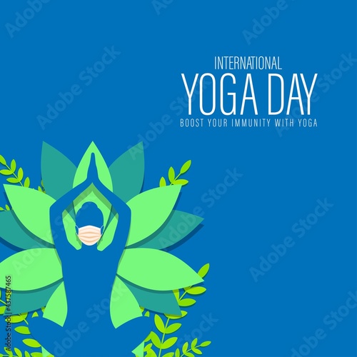 Vector illustration of International Yoga day concept banner, 21 June.