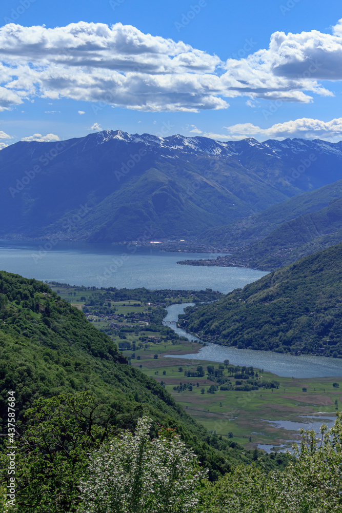 view of lake Como from a high mountain