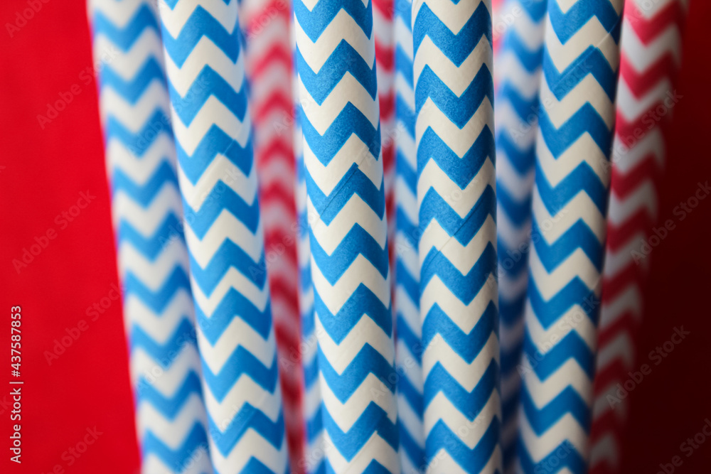 close-up of straws