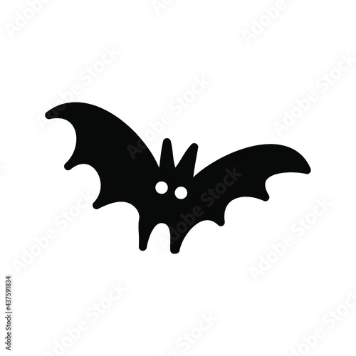 drawn Halloween element bat. Doodle vector illustration for greeting cards, posters, stickers and seasonal design. Isolated on a white background.