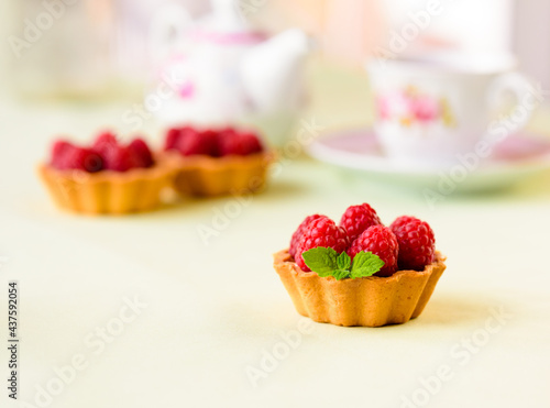 fruit tart with red berries
