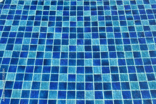 Blue water in the pool.