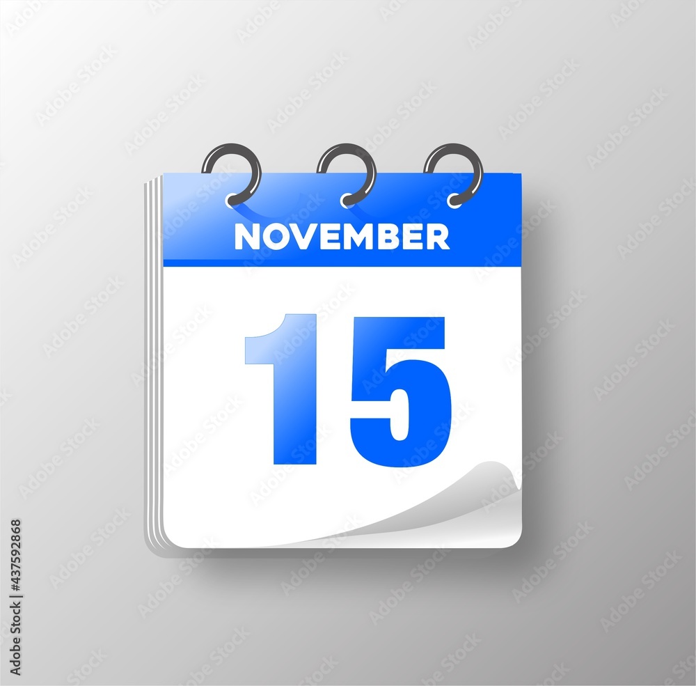 NOVEMBER - Day calendar with date. NOVEMBER - Day calendar with date.