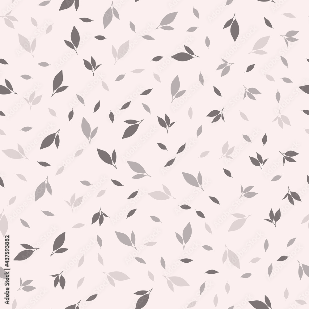 Pattern with leaves on a beige background. Vector image. Pattern with leaves on a beige background. Vector image.