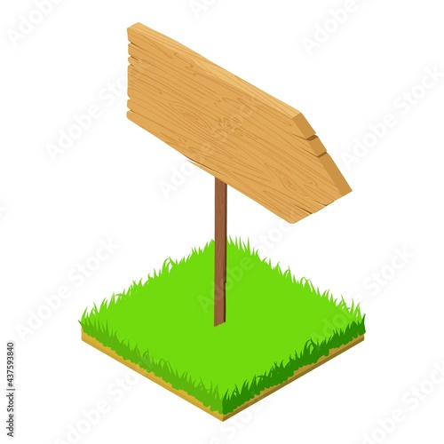 Direction sign icon. Isometric illustration of direction sign vector icon for web photo