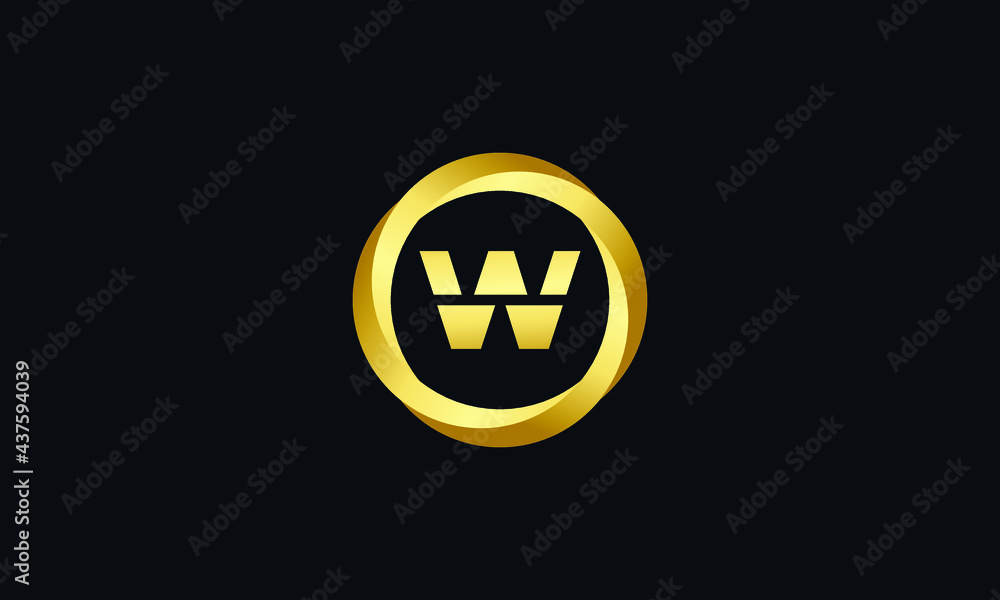 W Logo. W Letter Logo Vector Template. W Monogram Logo Vector With Gold Circle Design Template For Business W Logo. W Letter Logo Vector Template. W Monogram Logo Vector With Gold Circle Design Template For Business