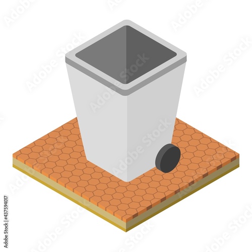 Bin plastic icon. Isometric illustration of bin plastic vector icon for web