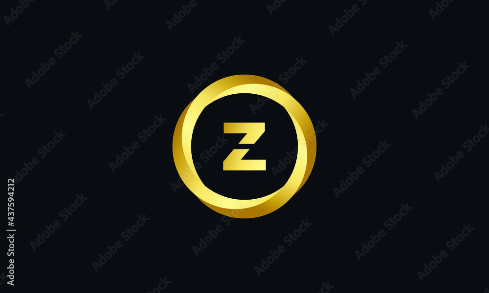 Z Logo. Z Letter Logo Vector Template. Z Monogram Logo Vector With Gold Circle Design Template For Business Z Logo. Z Letter Logo Vector Template. Z Monogram Logo Vector With Gold Circle Design Template For Business
