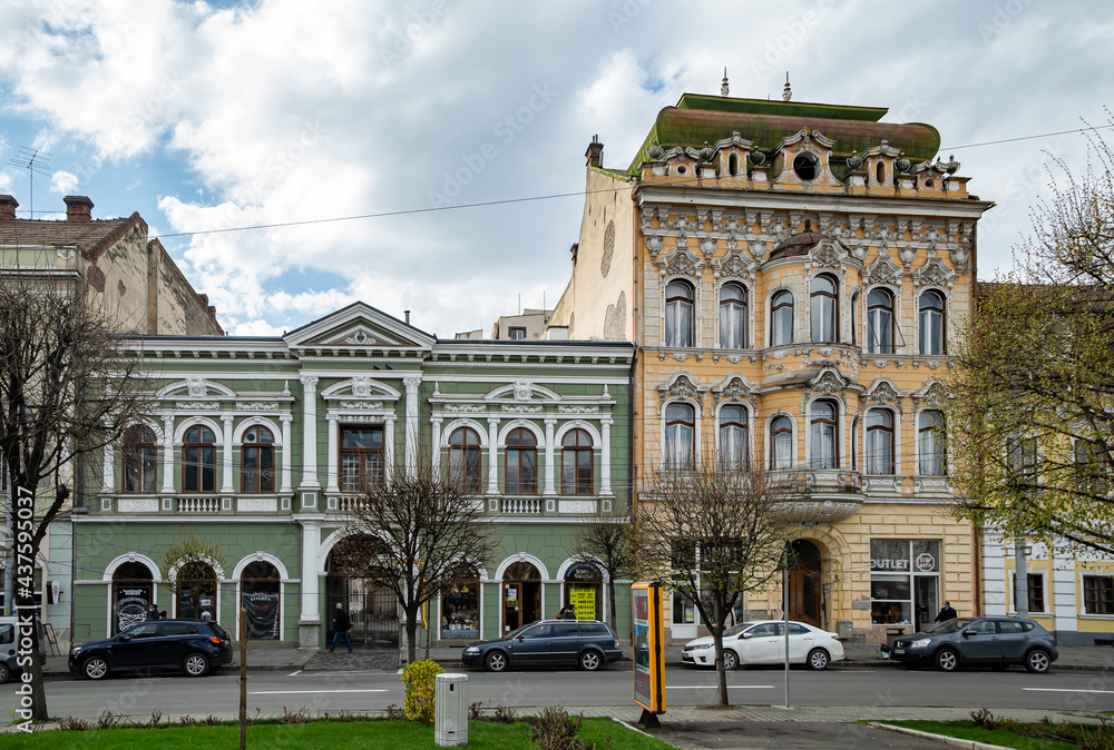 Old buildings in downtown  in  Targu Mures.