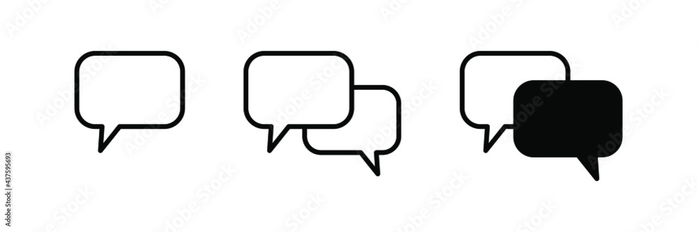 Chat vector icon. Talk bubble speech icon. Blank empty bubbles vector design elements.