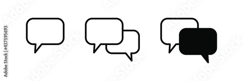 Chat vector icon. Talk bubble speech icon. Blank empty bubbles vector design elements. photo