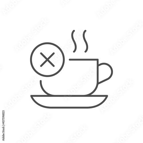 No coffee line outline icon