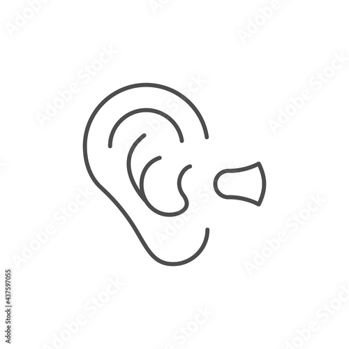 Ear plug line outline icon