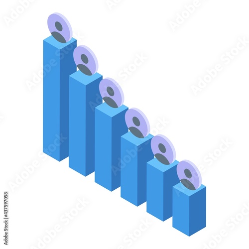 Ranking avatar graph icon. Isometric of Ranking avatar graph vector icon for web design isolated on white background