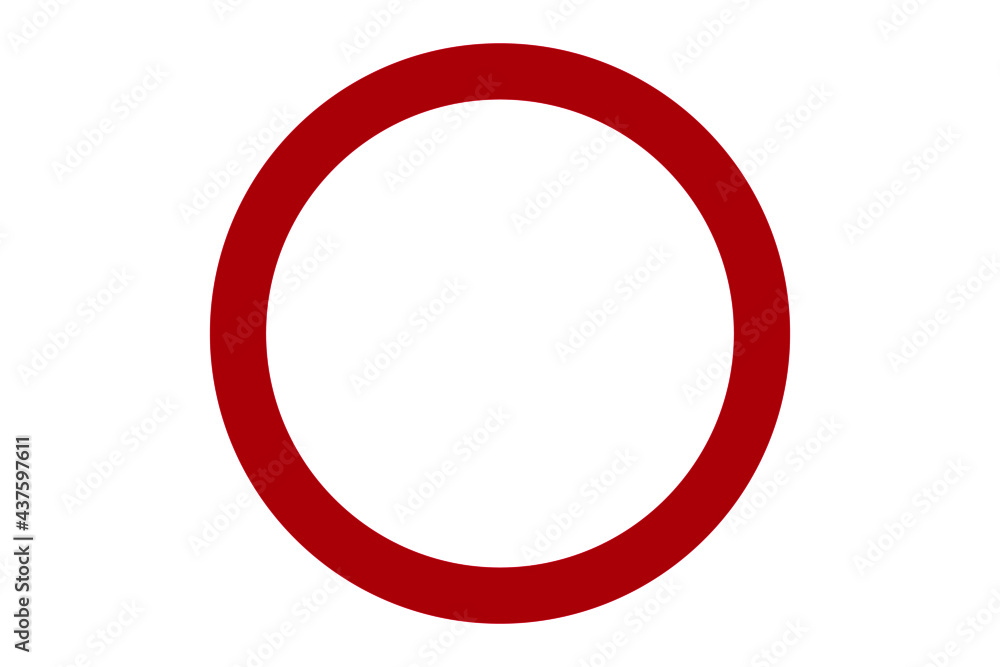 Red Danger Round Blank icon sign isolated on a white background. Red Danger Round Blank icon sign isolated on a white background.
