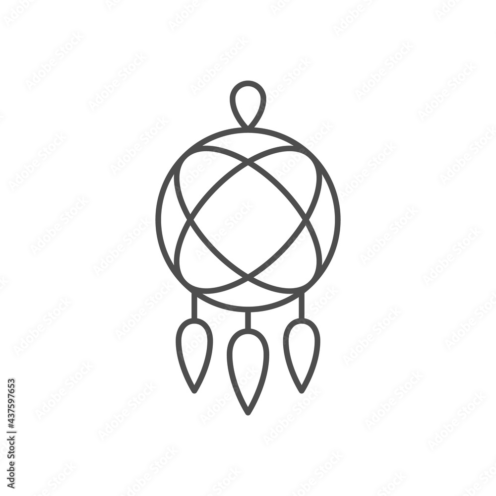 Fototapeta premium Dream catcher line outline icon