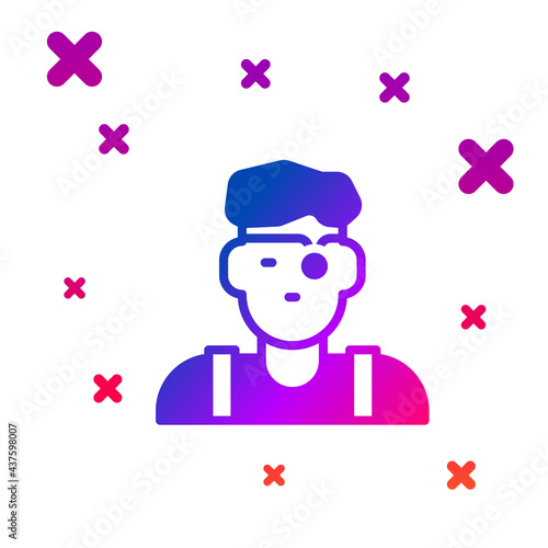 Color Jeweler man icon isolated on white background. Gradient random dynamic shapes. Vector