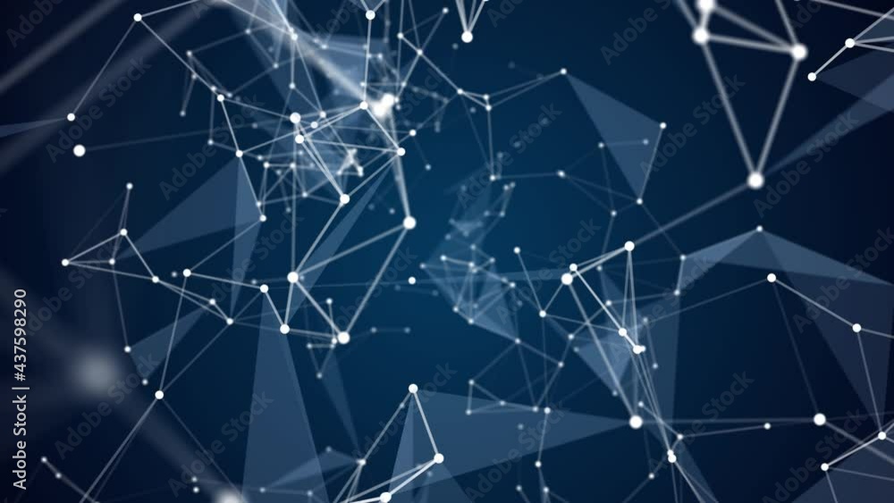 4K digital connection abstract animation dots and lines on blue background. 5G network connection structure technology background. 4K digital connection abstract animation dots and lines on blue background. 5G network connection structure technology background.