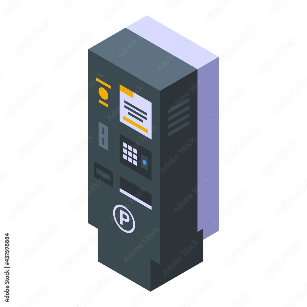 Paid parking automatic icon. Isometric of Paid parking automatic vector icon for web design isolated on white background Paid parking automatic icon. Isometric of Paid parking automatic vector icon for web design isolated on white background