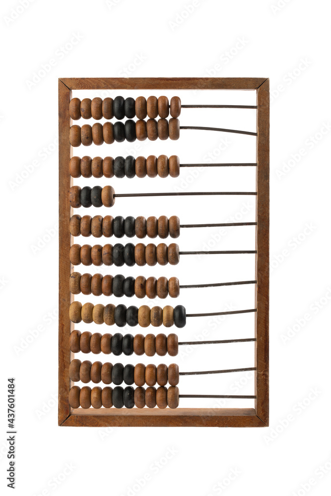 old wooden abacus for the accountant, isolate on a white background for clipping old wooden abacus for the accountant, isolate on a white background for clipping