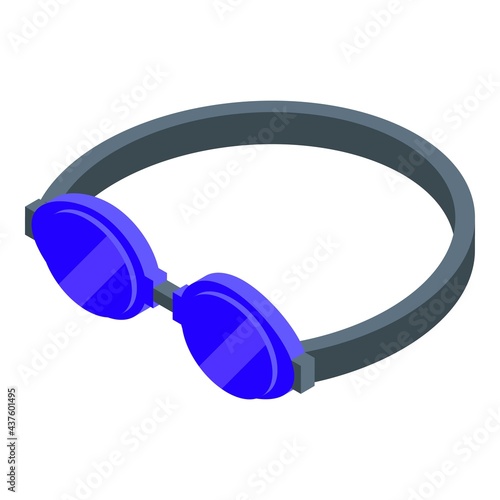 Synchronized swimming glasses icon. Isometric of Synchronized swimming glasses vector icon for web design isolated on white background