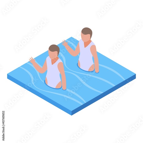 Synchronized swimming aquatic icon. Isometric of Synchronized swimming aquatic vector icon for web design isolated on white background