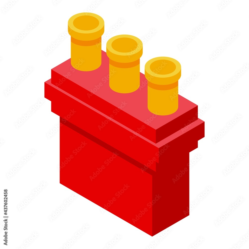 Obraz premium Red chimney icon. Isometric of Red chimney vector icon for web design isolated on white background