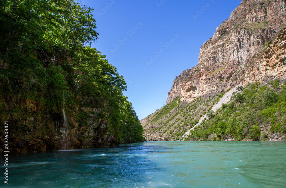 Walk along the canyon of the Sulak River in May