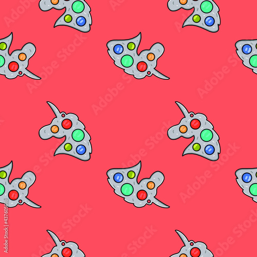 seamless pattern with unicorn simple drimple pop it