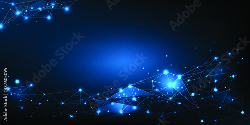 Vector illustration of data communication network.Futuristic blue concept.