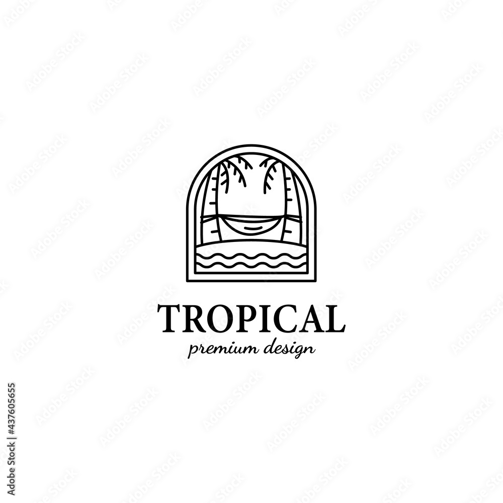 topical logo design line art minimalist ocean travel topical logo design line art minimalist ocean travel