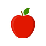 Red apple icon. Vector illustration. Flat design.