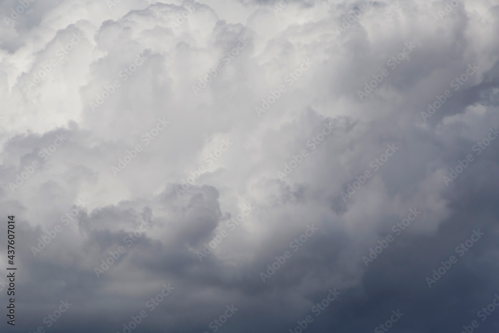 close up of grey fluffy rain cloud