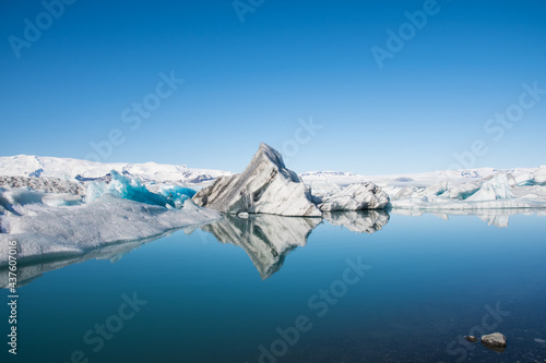 Jokulsarlon Ice Lagoon in south Iceland on a sunny spring day photo