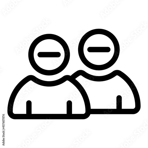 Group blacklist icon. Outline Group blacklist vector icon for web design isolated on white background