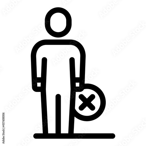 Blacklist person icon. Outline Blacklist person vector icon for web design isolated on white background