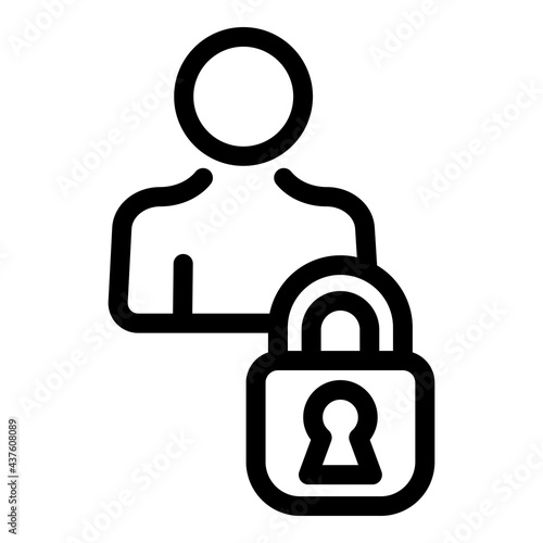 Blacklist padlock icon. Outline Blacklist padlock vector icon for web design isolated on white background