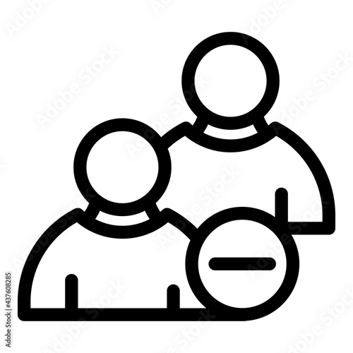 Blacklist friends icon. Outline Blacklist friends vector icon for web design isolated on white background