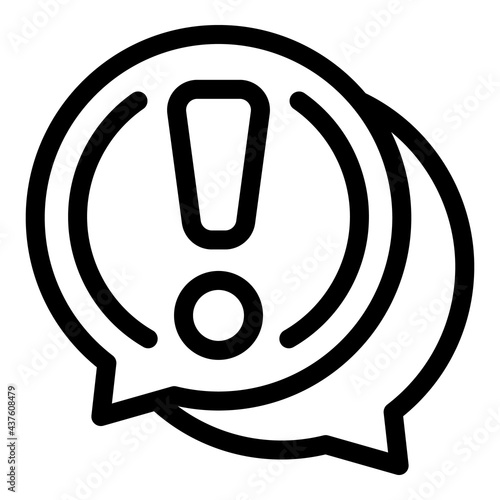 Blacklist chat attention icon. Outline Blacklist chat attention vector icon for web design isolated on white background